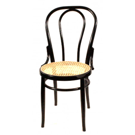 Antiker Sessel schwarz mit Maschinengeflecht