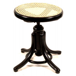 Klavierhocker schwarz, Handgeflecht (kein Rabatt)