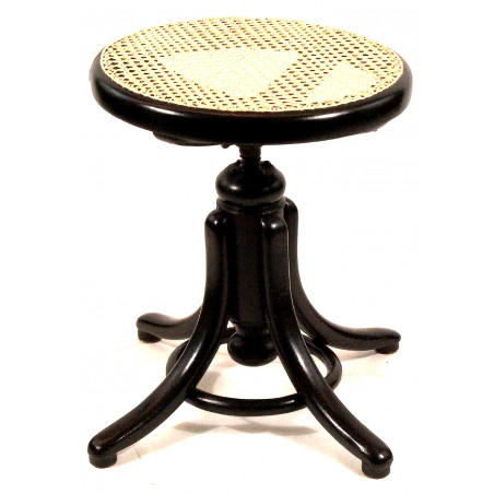 Klavierhocker schwarz, Handgeflecht (kein Rabatt)