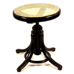 Klavierhocker schwarz, Handgeflecht (kein Rabatt)