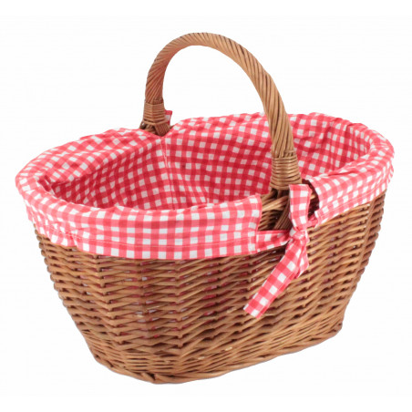 Einkaufskorb  Bäcker gefüttert, Stoffmuster sort.