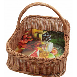 Tablett-Holzboden Querhenkel eckig