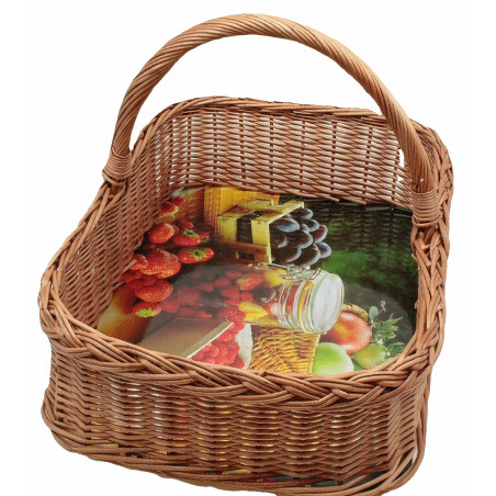 Tablett-Holzboden od. Dekoboden, Querhenkel, eckig