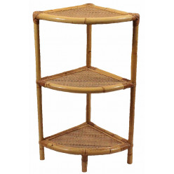 Eckregal 3-stufig, braun und weiß