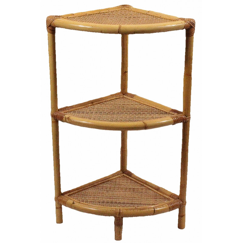 Eckregal 3-stufig, braun und weiß Eckregal 3-stufig, braun und weiß