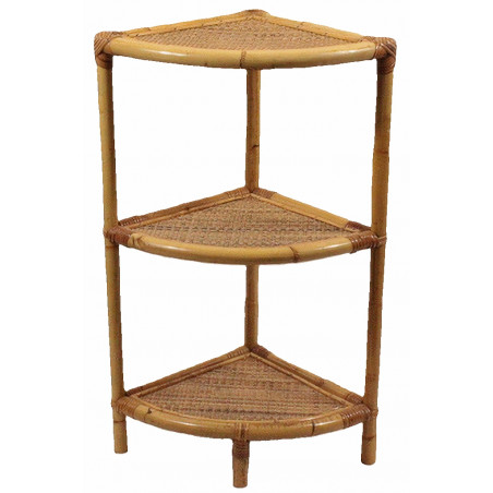 Eckregal 3-stufig, braun und weiß