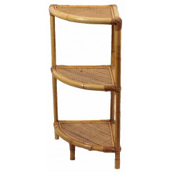 Eckregal 3-stufig, braun und weiß