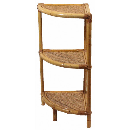 Eckregal 3-stufig, braun und weiß