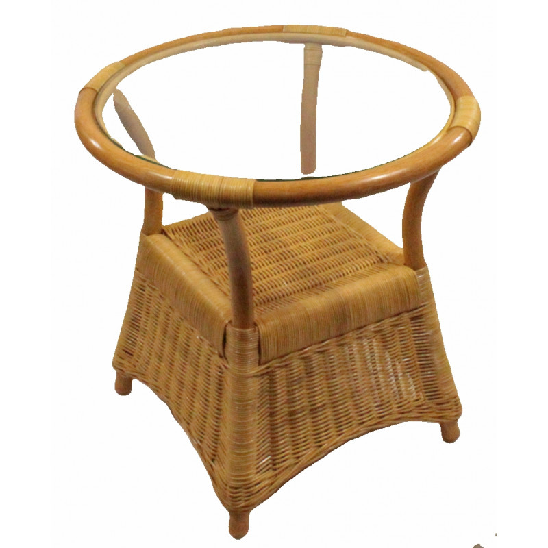 Tisch Rattan honig T 59   56 x 57 cm