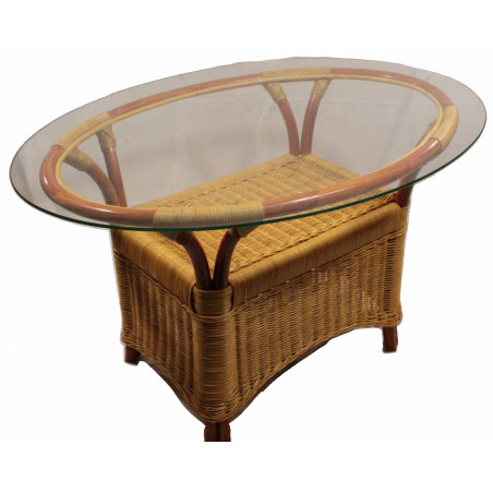 Tisch Rattan honig oval