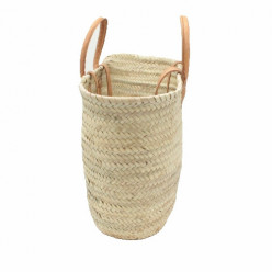 Ibiza-Tasche natur, kurze & lange Henkel, (Lederumrahmung)