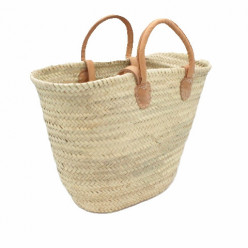 Ibiza-Tasche natur, kurze & lange Henkel, (Lederumrahmung)