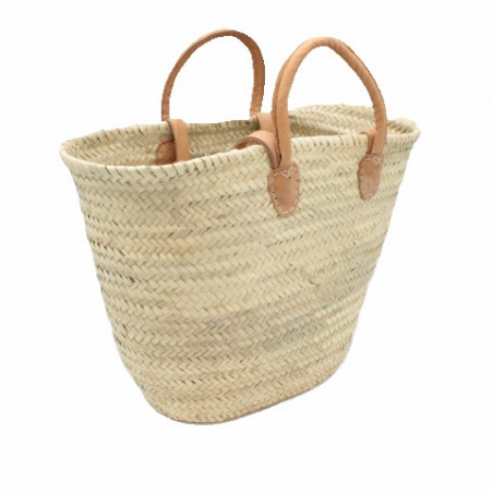 Ibiza-Tasche natur, kurze & lange Henkel, (Lederumrahmung)