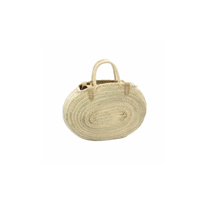 Seegras-Tasche rund mit kurzen und langen Henkel